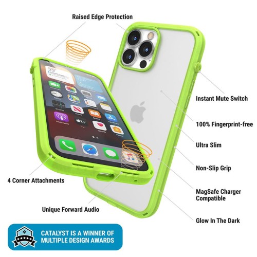 Ударопрочный чехол Catalyst Inluence Series Neon-Glow-In-The-Dark для iPhone 13 Pro