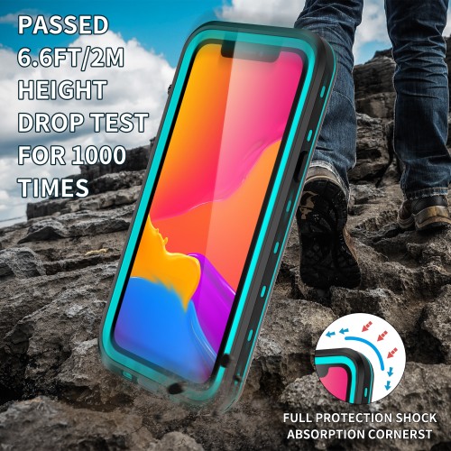 Ударопрочный и водонепроницаемый чехол Redpepper Dot+ Clear Sea blue для iPhone 13 Pro Max голубой