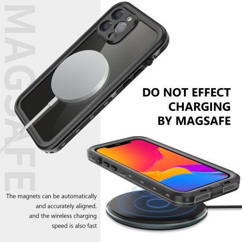 Ударопрочный и водонепроницаемый чехол Redpepper Dot+ Clear Black для iPhone 13 Pro Max черный