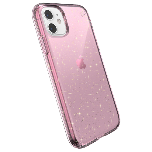 Ударопрочный чехол Speck Presidio Clear + Glitter Bella Pink with Gold Glitter для iPhone 11