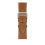 Кожаный ремешок Hermès Fauve Barenia Leather Single Tour для Apple Watch 42/44/45/49 мм коричневый