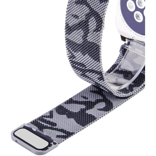 Металлический плетёный ремешок Apple Gray Camo Milanese Loop для Apple Watch 42/44/45/49 мм