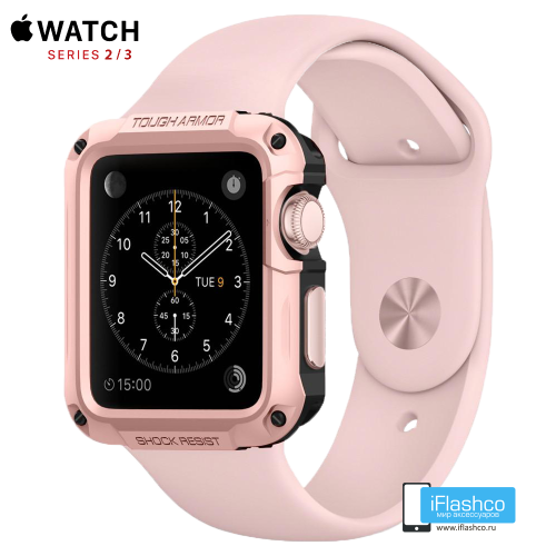 Чехол Spigen Tough Armor Case для Apple Watch 42 мм Rose Gold