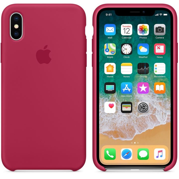 Чехол Apple Silicone Case для iPhone X/Xs Rose Red