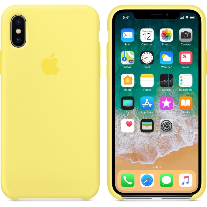 Чехол Apple Silicone Case для iPhone X/Xs Lemonade