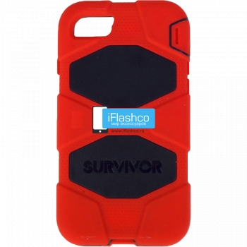 Чехол Griffin Survivor для iPhone 7/8/SE красный с черным