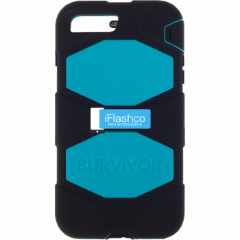 Чехол Griffin Survivor для iPhone 7 Plus / 8 Plus черный с голубым