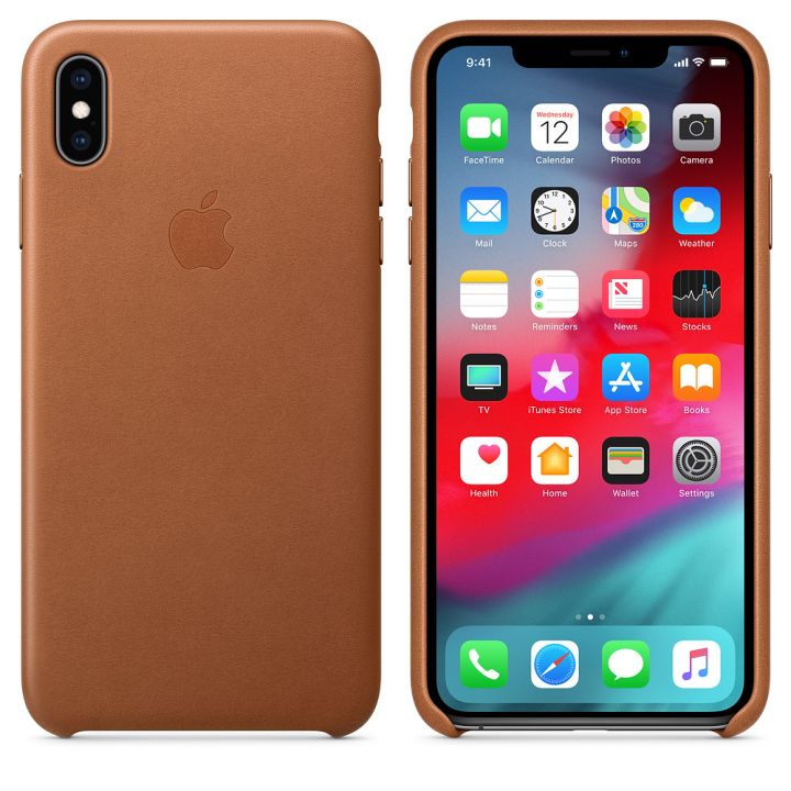 Чехол Apple Leather Case Saddle Brown для iPhone XS Max