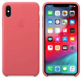 Чехол Apple Leather Case Peony Pink для iPhone XS Max