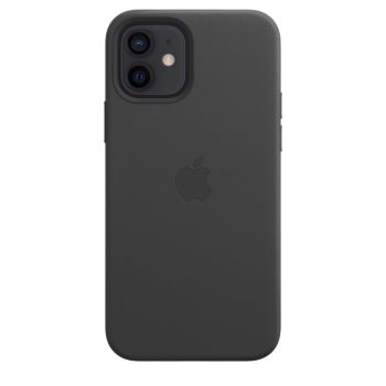 Чехол Apple Leather Case with MagSafe Black для iPhone 12 / 12 Pro