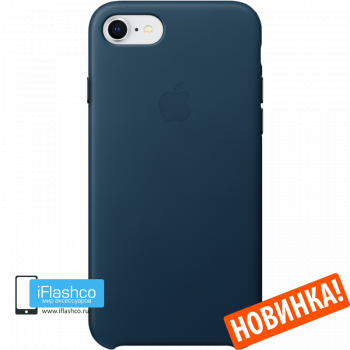 Чехол Apple Leather Case Cosmos Blue для iPhone 7 / 8 / SE синий