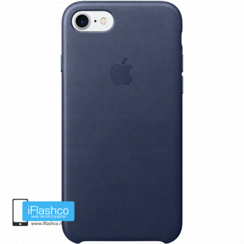 Чехол Apple Leather Case Midnight Blue для iPhone 7 / 8 / SE темно-синий