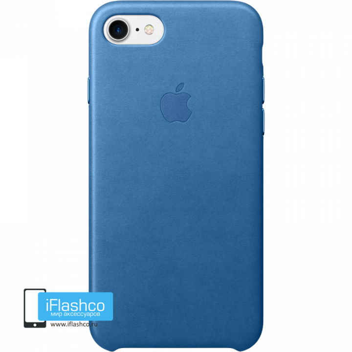 Чехол Apple Leather Case Sea Blue для iPhone 7 / 8 / SE синий