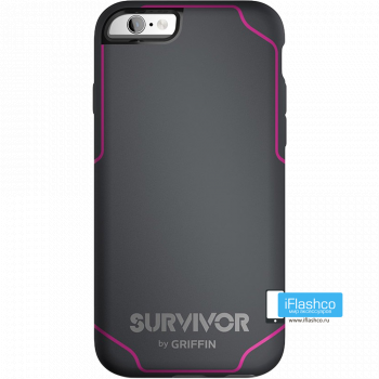 Чехол Griffin Survivor Strong для iPhone 6 Plus / 6s Plus серый с розовым