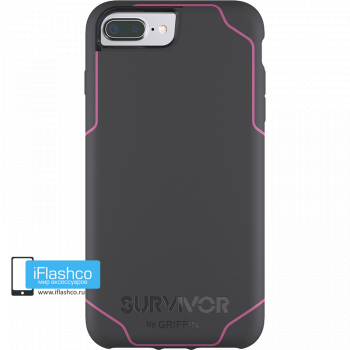 Чехол Griffin Survivor Strong для iPhone 7 Plus / 8 Plus серый с розовым