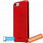 Чехол кожаный Jisoncase Genuine Leather Fit для iPhone 7 / 8 / SE красный