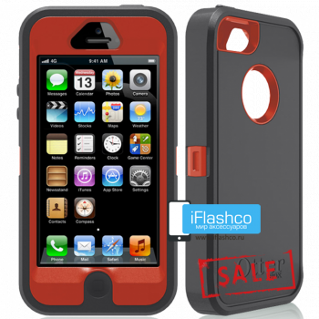 Чехол OtterBox Defender iPhone 5 серый с красным