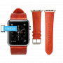 Кожаный ремешок Jisoncase Genuine для Apple Watch 38 - 40 - 41 мм красный (с крепежом)