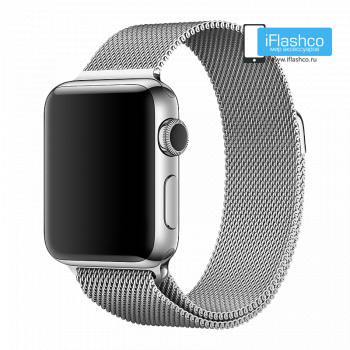 Металлический плетёный ремешок Apple Silver Milanese Loop для Apple Watch 38 - 40 - 41 мм серебристый