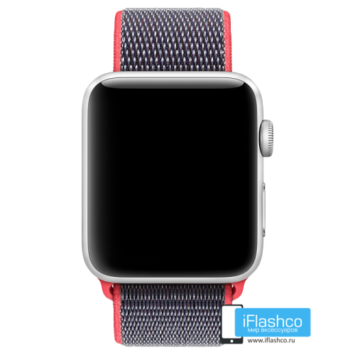 Нейлоновый ремешок Apple 42/44/45/49 мм Electric Pink Sport Loop