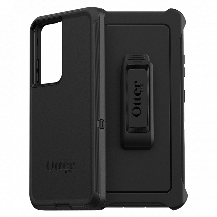 Чехол ударопрочный с клипсой-подставкой OtterBox Defender Black для Samsung Galaxy S21 Ultra черный