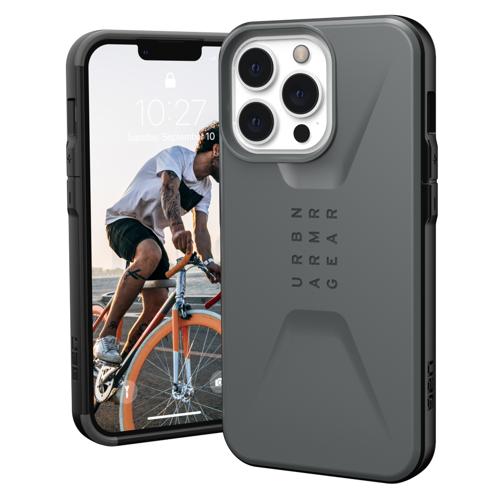 Urban Armor Gear Civilian Series Silver iPhone 13 Pro iFlashco