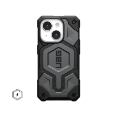 Ударопрочный чехол Urban Armor Gear Monarch Pro for MagSafe Series Silver для iPhone 15