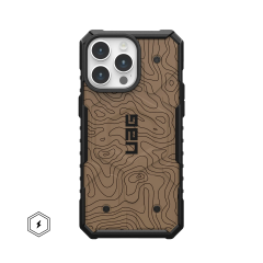Ударопрочный чехол Urban Armor Gear Pathfinder for MagSafe Series FLAT DARK EARTH TOPOGRAPHY для iPhone 15 Pro Max
