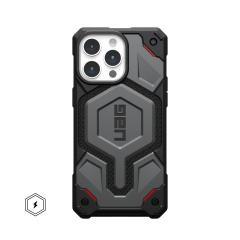 Ударопрочный чехол Urban Armor Gear Monarch Pro for MagSafe Series Kevlar Silver для iPhone 15 Pro Max