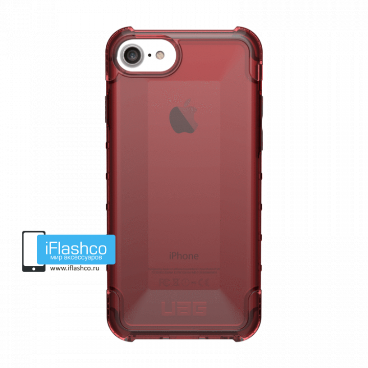 Чехол Urban Armor Gear Plyo Crimson для iPhone 6 / 7 / 8 / SE 2020 / SE 2022 красный прозрачный