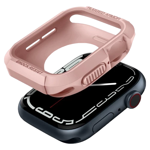 Чехол Spigen Rugged Armor Case для Apple Watch Series 7 / SE / 6 / 5 / 4 (45мм/44мм) Rose Gold