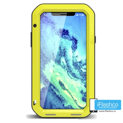 Чехол Love Mei Powerful для iPhone X/Xs желтый