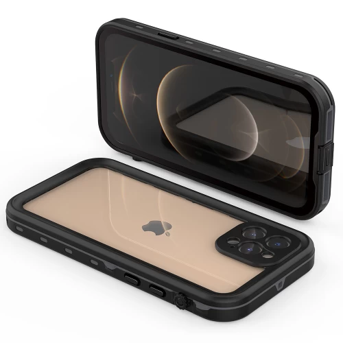 Ударопрочный и водонепроницаемый чехол Redpepper Dot+ Clear Black для iPhone 12 Pro Max черный