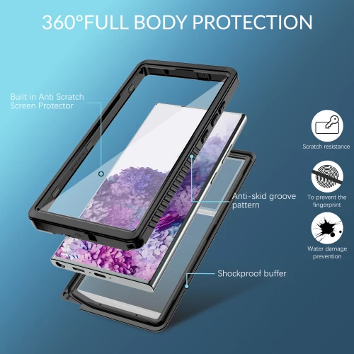 Противоударный и водонепроницаемый чехол Redpepper FS Series Black для Samsung Galaxy S23 Ultra